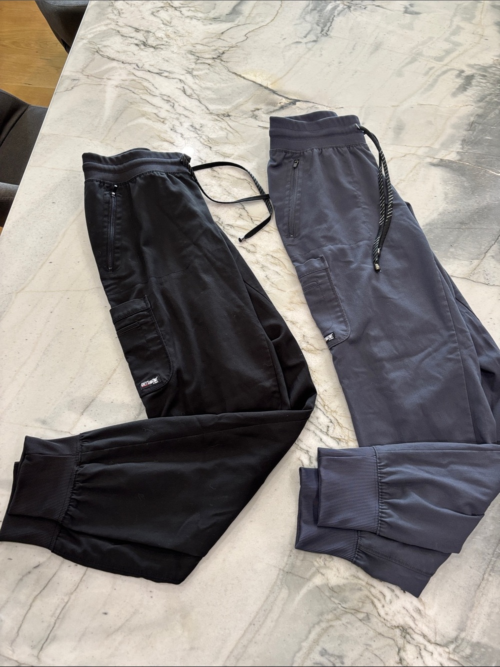 Women’s Grey’s Anatomy Cargo Jogger Scrub Pants - Black and Charcoal